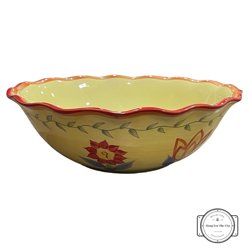 Pfaltzgraff Stoneware Napoli 13” Hand-Painted Pasta Serving Bowl